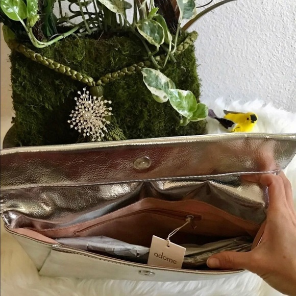 Adorne Metallic Clutch Boutique Purse. - Picture 3 of 5